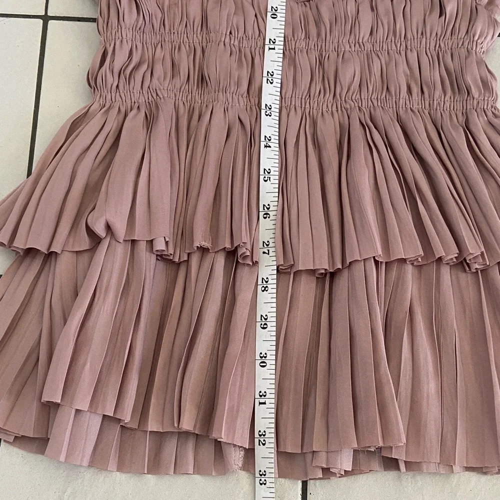 Anthropology Current Air Blush Pleated Mini Dress XS - Picture 8 of 14